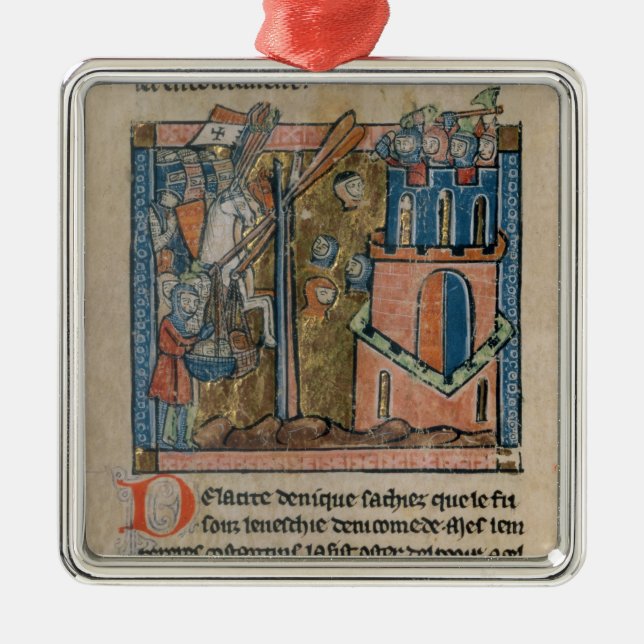 Crusaders bombard Nicaea with heads in 1097 Metal Ornament (Front)