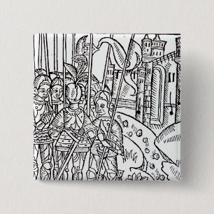 Crusaders, printed by Wynkyn de Worde 2 Inch Square Button