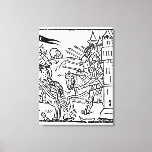 Crusading knights ride out to do Battle Canvas Print