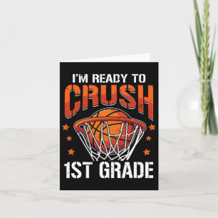 Crush 1st Grade Bysketbyll Byck To School Boys Kid Card