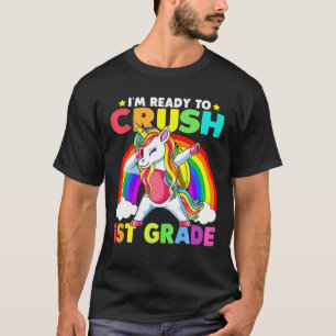Crush 1St Grade Dabbing Unicorn Back To School Gir T-Shirt