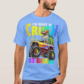 Crush 1st Grade Dinosaur Monster Truck Back To Sch T-Shirt
