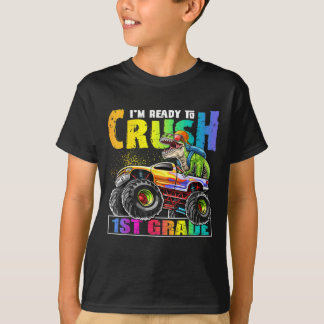 Crush 1st Grade Dinosaur Monster Truck T-Shirt