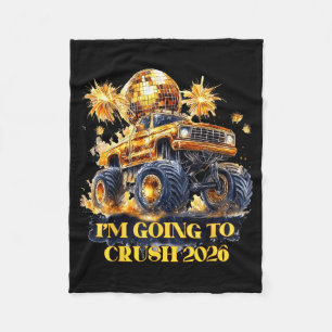 Crush 2026 Monster Truck New Year Party Countdown Fleece Blanket