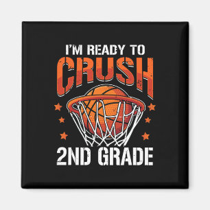 Crush 2nd Grade Bysketbyll Byck To School Boys Kid Magnet
