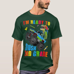 Crush 2nd Grade Dinosaur Monster Truck Back to Sch T-Shirt