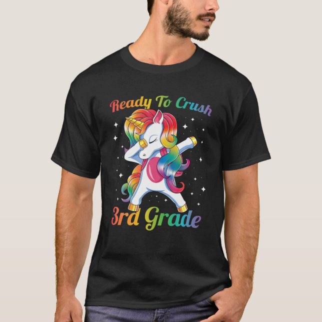 Crush 3Rd Grade Dabbing Unicorn Back To School Gir T-Shirt (Front)