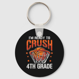 Crush 4th Grade Basketball Back to School Boys Kid Keychain