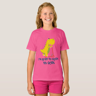 Crush 4th Grade Fun dinosaur scooter truck School T-Shirt