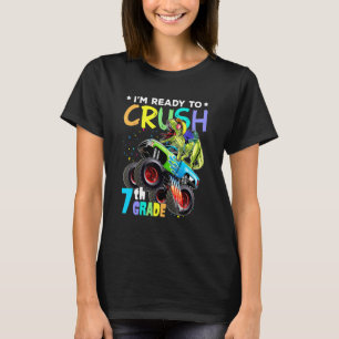 Crush 7th Grade Dinosaur Monster Truck Back To Sch T-Shirt