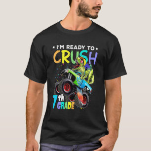 Crush 7th Grade Dinosaur Monster Truck Back To Sch T-Shirt