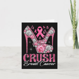 Crush Breast Cancer Awareness Bling Pink Ribbon Hi Card