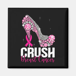 Crush Breast Cancer Awareness Bling Pink Ribbon Magnet