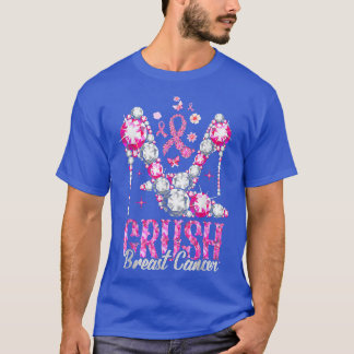 Crush Breast Cancer Awareness Bling Pink Ribbon T- T-Shirt
