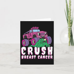 Crush Breast Cancer Awareness Kids Monster Truck P Card
