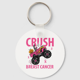 Crush Breast Cancer Awareness Monster Truck Hallow Keychain