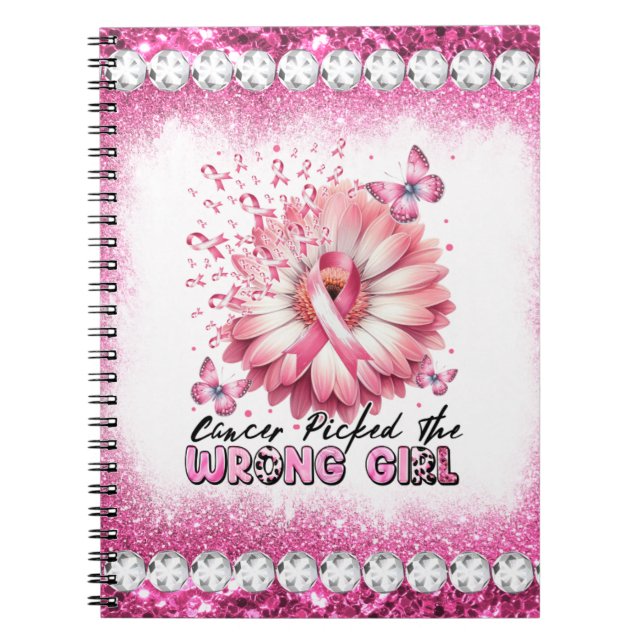 Crush Breast Cancer Awareness Month Pink Ribbon Notebook (Front)