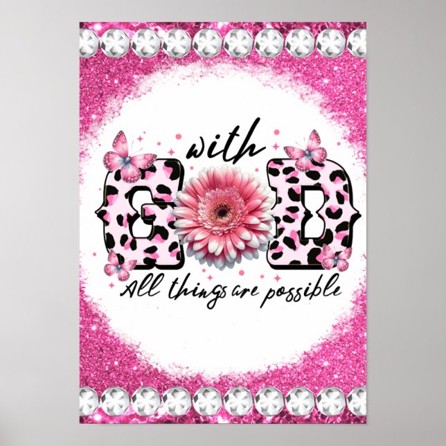 Crush breast cancer awareness month survivor pink  poster (Front)