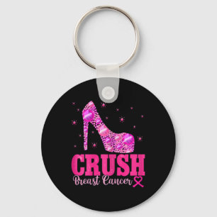 Crush Breast Cancer Awareness Pink Heels  Keychain
