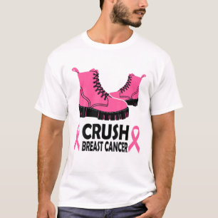 Crush Breast Cancer Awareness Pink Ribbon Boots T-Shirt