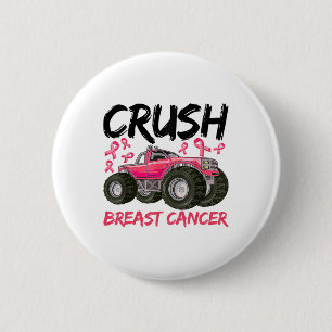 Crush Breast Cancer Awareness Truck 2 Inch Round Button