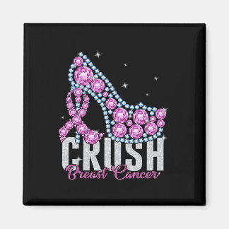 Crush Breast Cancer Bling Ribbon  Magnet