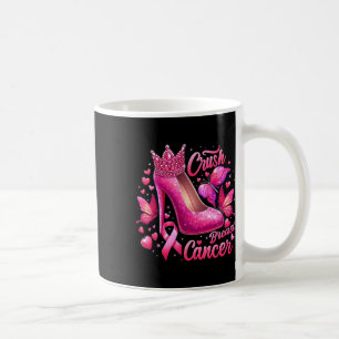 Crush Breast Cancer Fight Like A Queen Black Afro Coffee Mug