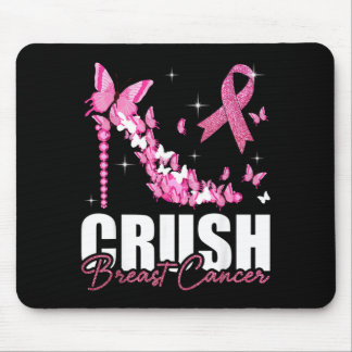 Crush Breast Cancer Ribbon Butterfly Breast Cancer Mouse Pad