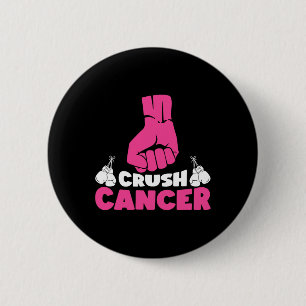 Crush Cancer Boxing Pink Ribbon Breast Cancer Awar 2 Inch Round Button