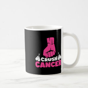 Crush Cancer Boxing Pink Ribbon Breast Cancer Awar Coffee Mug