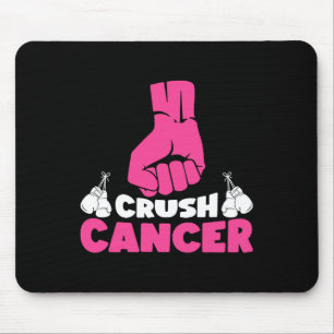 Crush Cancer Boxing Pink Ribbon Breast Cancer Awar Mouse Pad