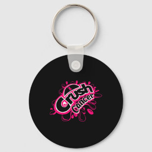 Crush cancer breast cancer awareness keychain