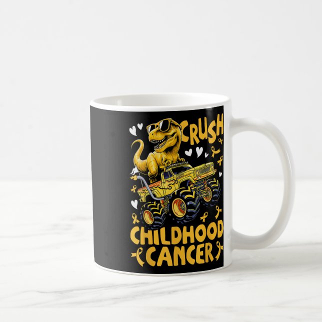 Crush Childhood Cancer Awareness Monster Truck Din Coffee Mug (Right)