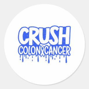 Crush Colon Cancer Awareness Chemotherapy World Ca Classic Round Sticker