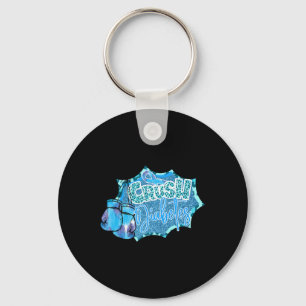 Crush Diabetes Blue Boxing Gloves Diabetes Awarene Keychain