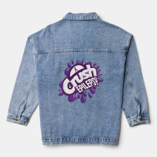 Crush Epilepsy Grafiti Epilepsy Awareness T-Shirt Denim Jacket