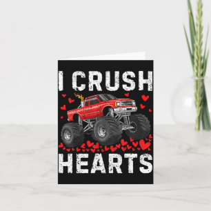 Crush hearts monster truck boy kids toddler card