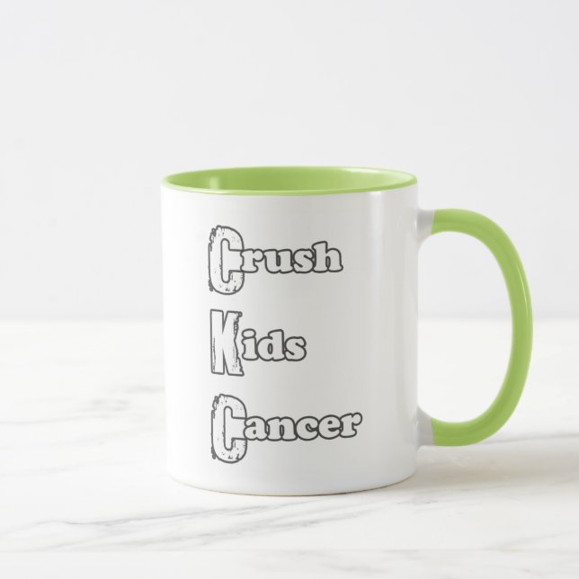 "Crush Kids' Cancer" Green Mug (Right)