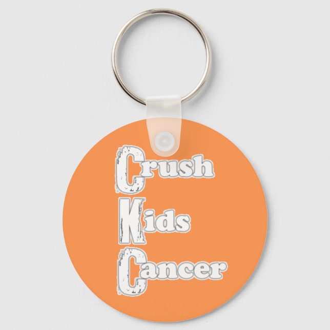 "Crush Kids Cancer" Orange Keychain (Front)