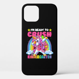 Crush Kindergarten Dabbing Unicorn Back to School iPhone 12 Case