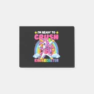 Crush Kindergarten Dabbing Unicorn Back to School Post-it Notes