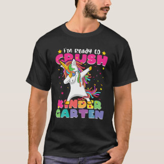 Crush Kindergarten Dabbing Unicorn Back To School T-Shirt