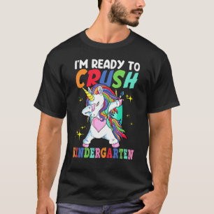 Crush Kindergarten Dabbing Unicorn Back To School  T-Shirt