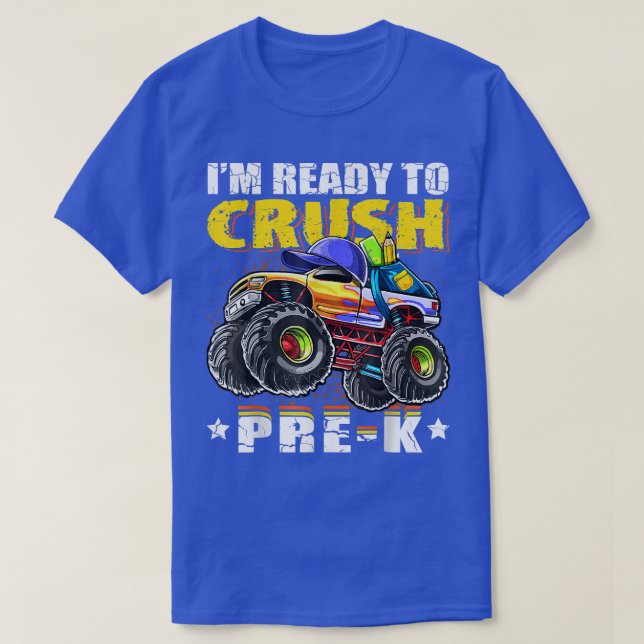 Crush Pre-k Monster Truck Backpack Back To School  T-Shirt (Design Front)