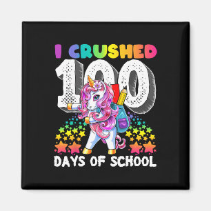 Crushed 100 Days Of School Flossing Unicorn Gift F Magnet