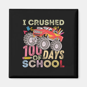 Crushed 100 Days Of School Monster Truck 100th Day Magnet