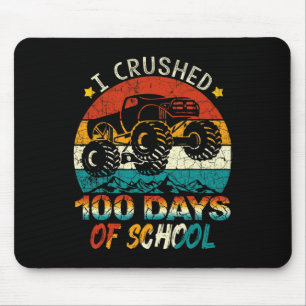 Crushed 100 Days Of School Monster Truck Kids Boys Mouse Pad