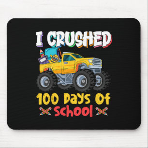 Crushed 100 Days Of School Monster Truck Mouse Pad