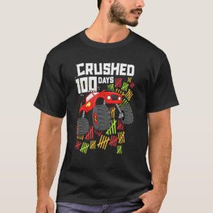 Crushed 100 Days Of School Shirt Boy Monster Truck