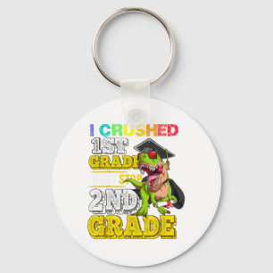 Crushed 1st Grade Next Stop 2nd Grade Dinosaur Gra Keychain